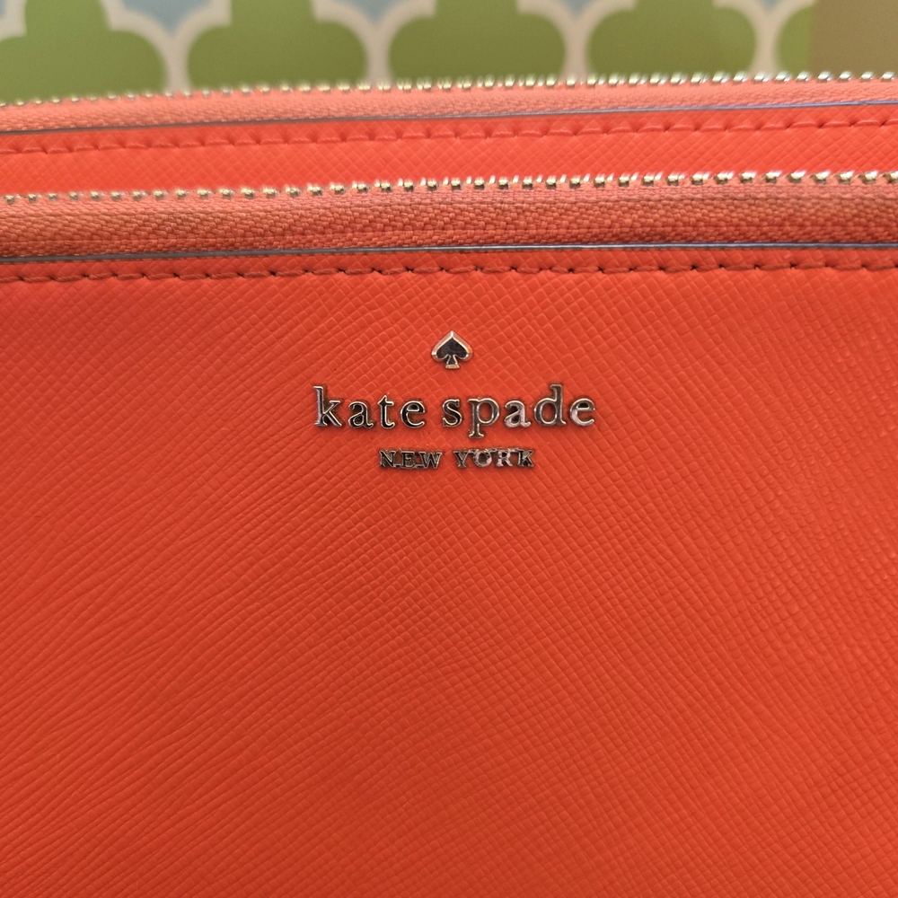 KATE SPADE Grove Street Anita Double Zip Wristlet Wallet in Orange - Picture 14 of 14